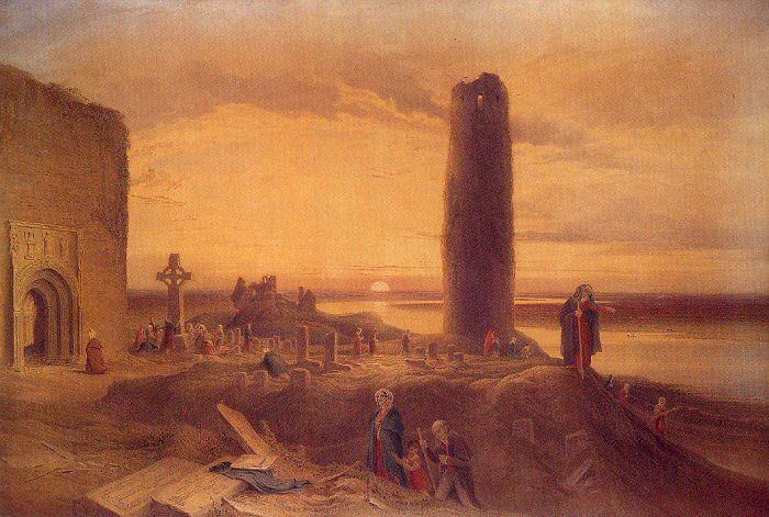 Petrie, George The Last Circuit of Pilgrims at Clonmacnoise China oil painting art